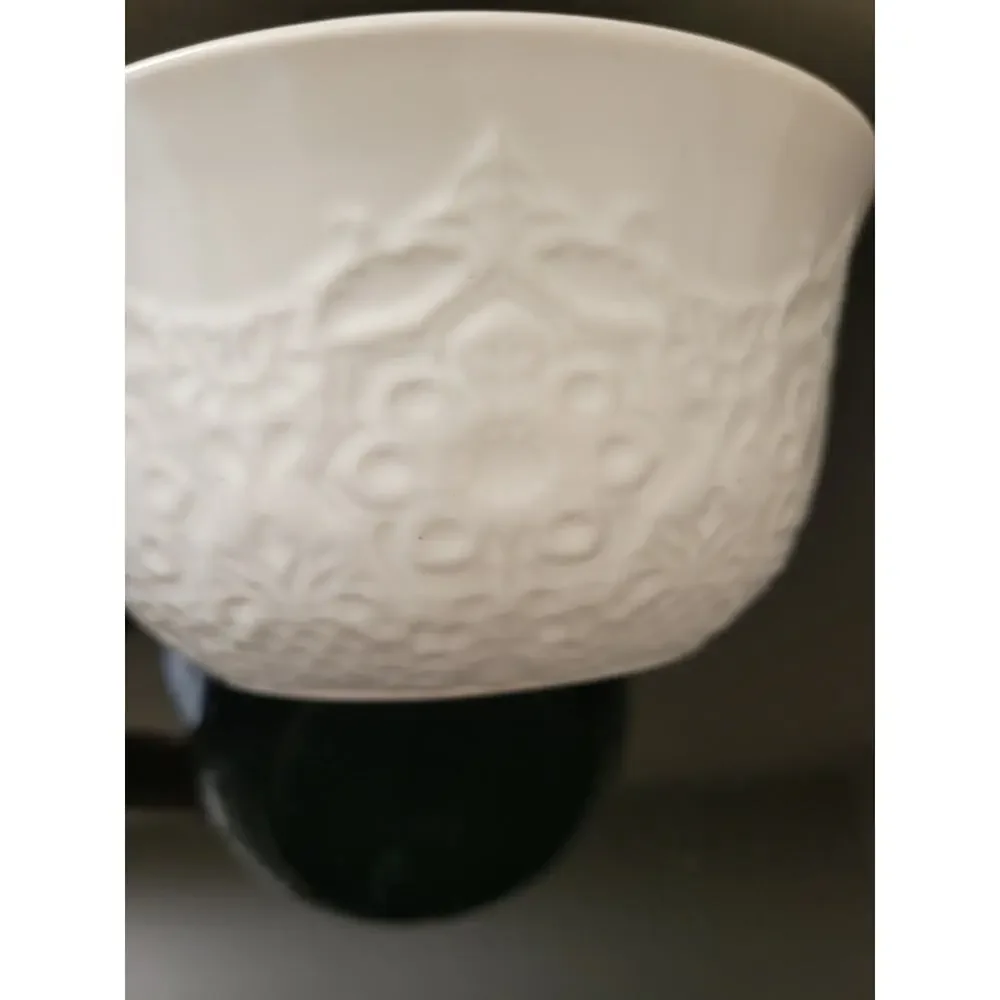 Gibson Elite Pasta Bowl Adults 6in White Raised Floral Elegance Ceramic Bowl